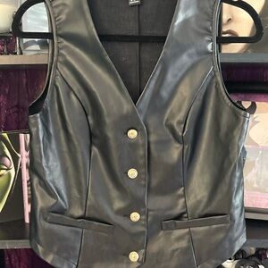SHEIN Black and Gold Tailored Vest